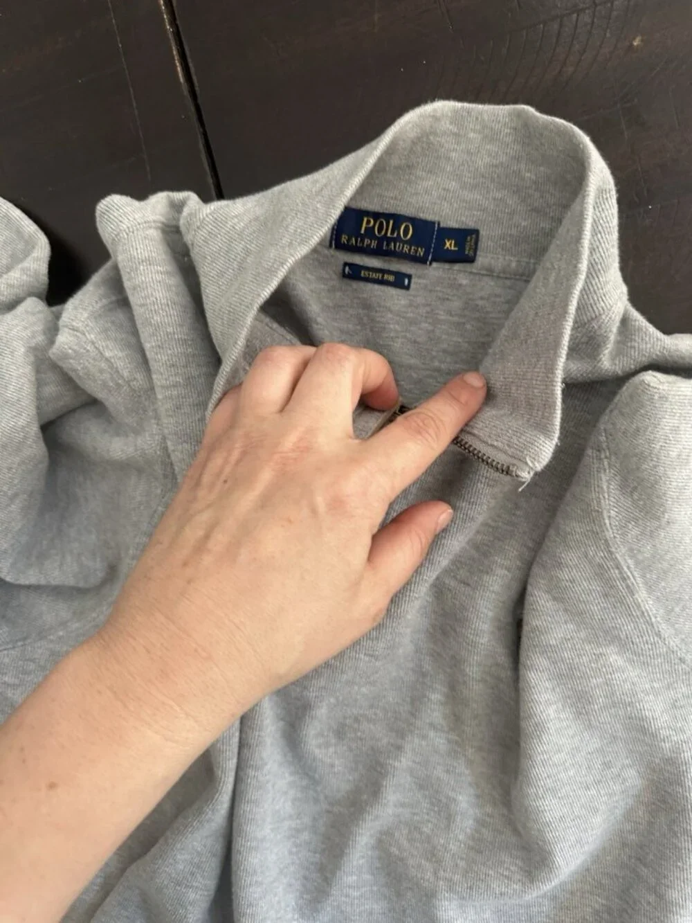 Polo Ralph Lauren Estate-Rib Quarter-Zip Pullover Xl Gray